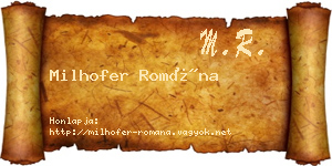Milhofer Romána névjegykártya